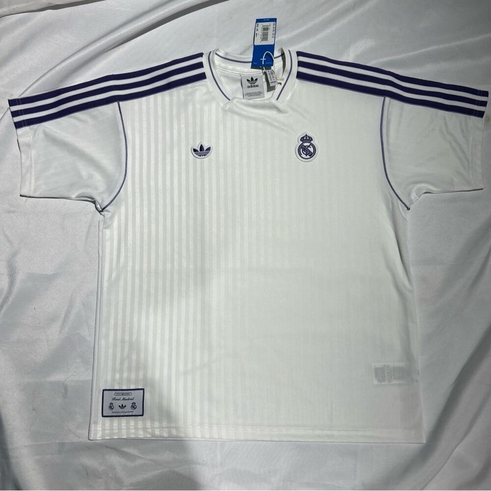 Adidas‎ Originals Real Madrid Icon Jersey White Purple Men’s Size M Authentic
